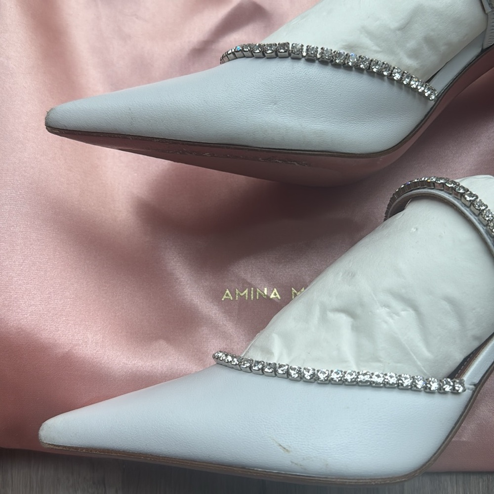 Amina Muaddi Gilda embellished leather mules - Picture 7 of 7